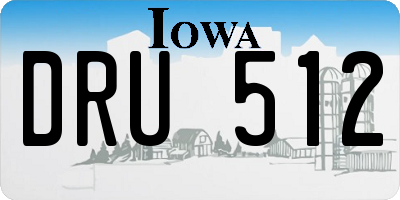 IA license plate DRU512