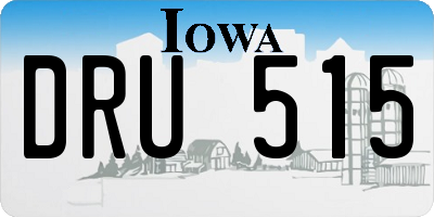 IA license plate DRU515