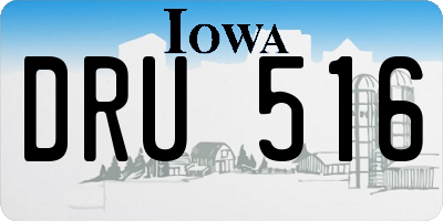 IA license plate DRU516