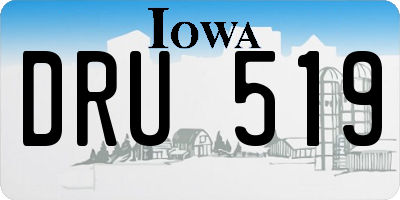 IA license plate DRU519