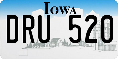 IA license plate DRU520