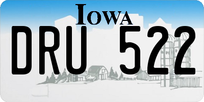 IA license plate DRU522