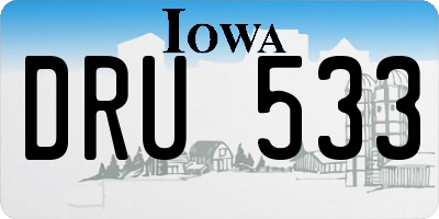 IA license plate DRU533