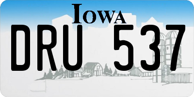 IA license plate DRU537