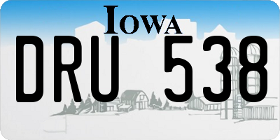 IA license plate DRU538