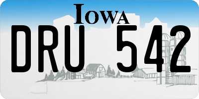 IA license plate DRU542