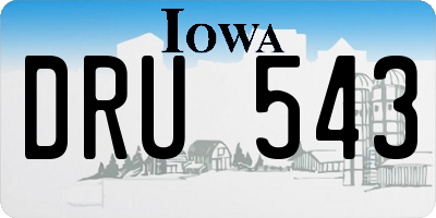 IA license plate DRU543