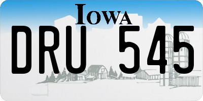 IA license plate DRU545