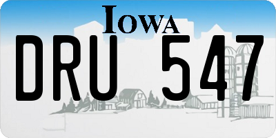 IA license plate DRU547