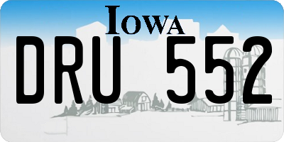 IA license plate DRU552