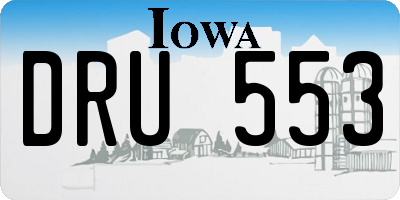IA license plate DRU553
