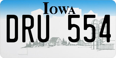IA license plate DRU554