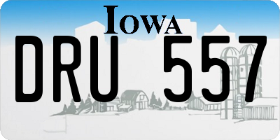 IA license plate DRU557