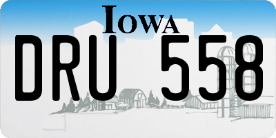 IA license plate DRU558
