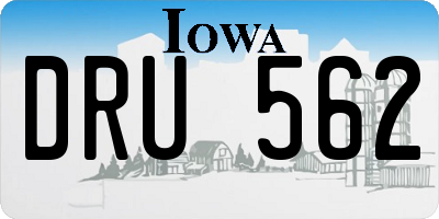 IA license plate DRU562