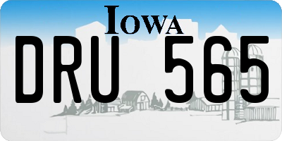 IA license plate DRU565