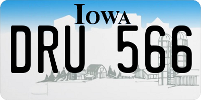 IA license plate DRU566