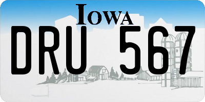 IA license plate DRU567