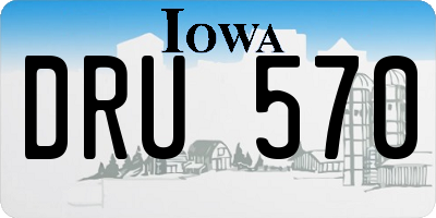 IA license plate DRU570