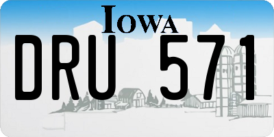 IA license plate DRU571