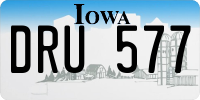 IA license plate DRU577
