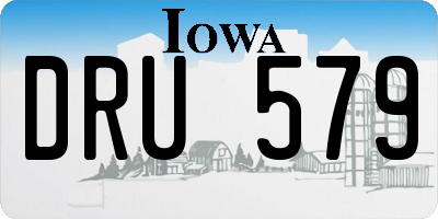 IA license plate DRU579
