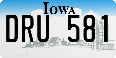 IA license plate DRU581