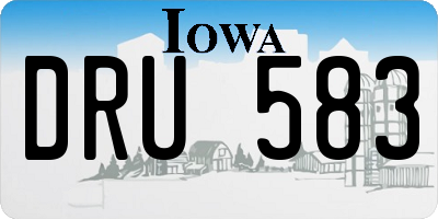 IA license plate DRU583