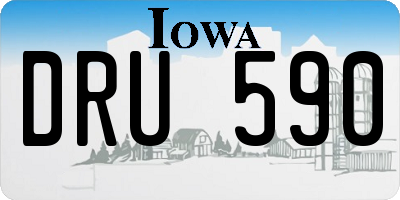 IA license plate DRU590