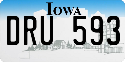 IA license plate DRU593