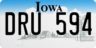 IA license plate DRU594