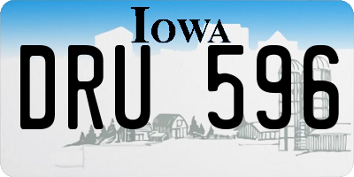 IA license plate DRU596