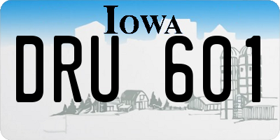 IA license plate DRU601