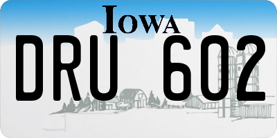 IA license plate DRU602