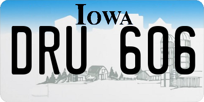 IA license plate DRU606