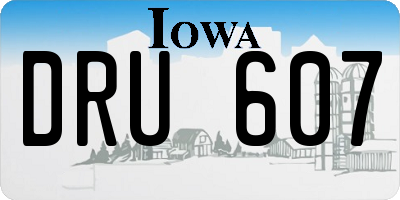 IA license plate DRU607