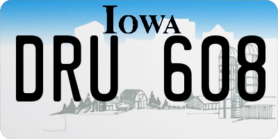 IA license plate DRU608