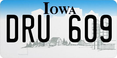 IA license plate DRU609