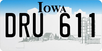 IA license plate DRU611