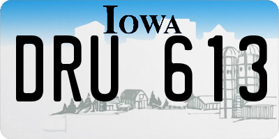 IA license plate DRU613