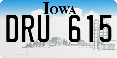IA license plate DRU615