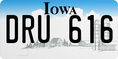 IA license plate DRU616