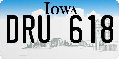 IA license plate DRU618