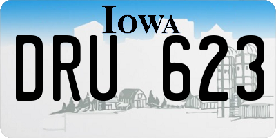 IA license plate DRU623