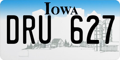 IA license plate DRU627