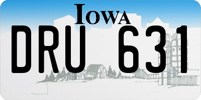 IA license plate DRU631