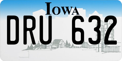 IA license plate DRU632