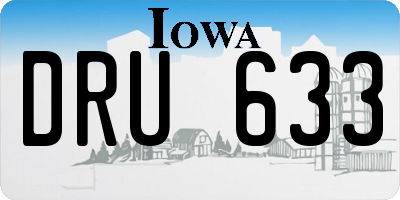IA license plate DRU633
