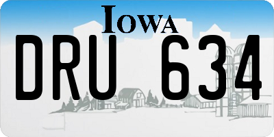 IA license plate DRU634