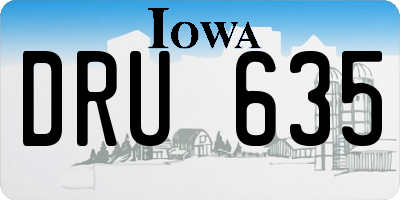 IA license plate DRU635